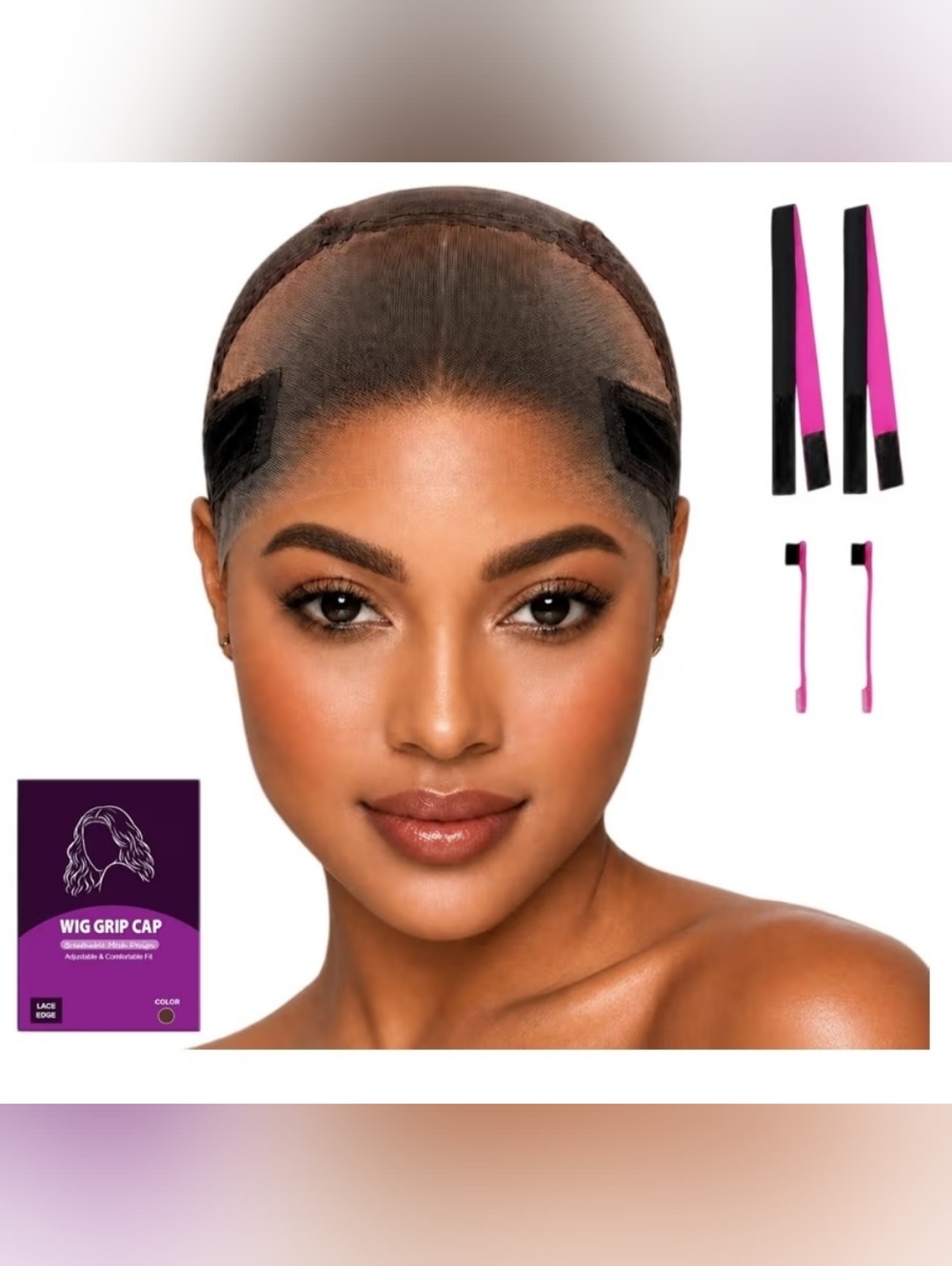 Max Wig Grip Cap & Band 11x5 HD Transparent Lace Non Slip Adjustable Brown